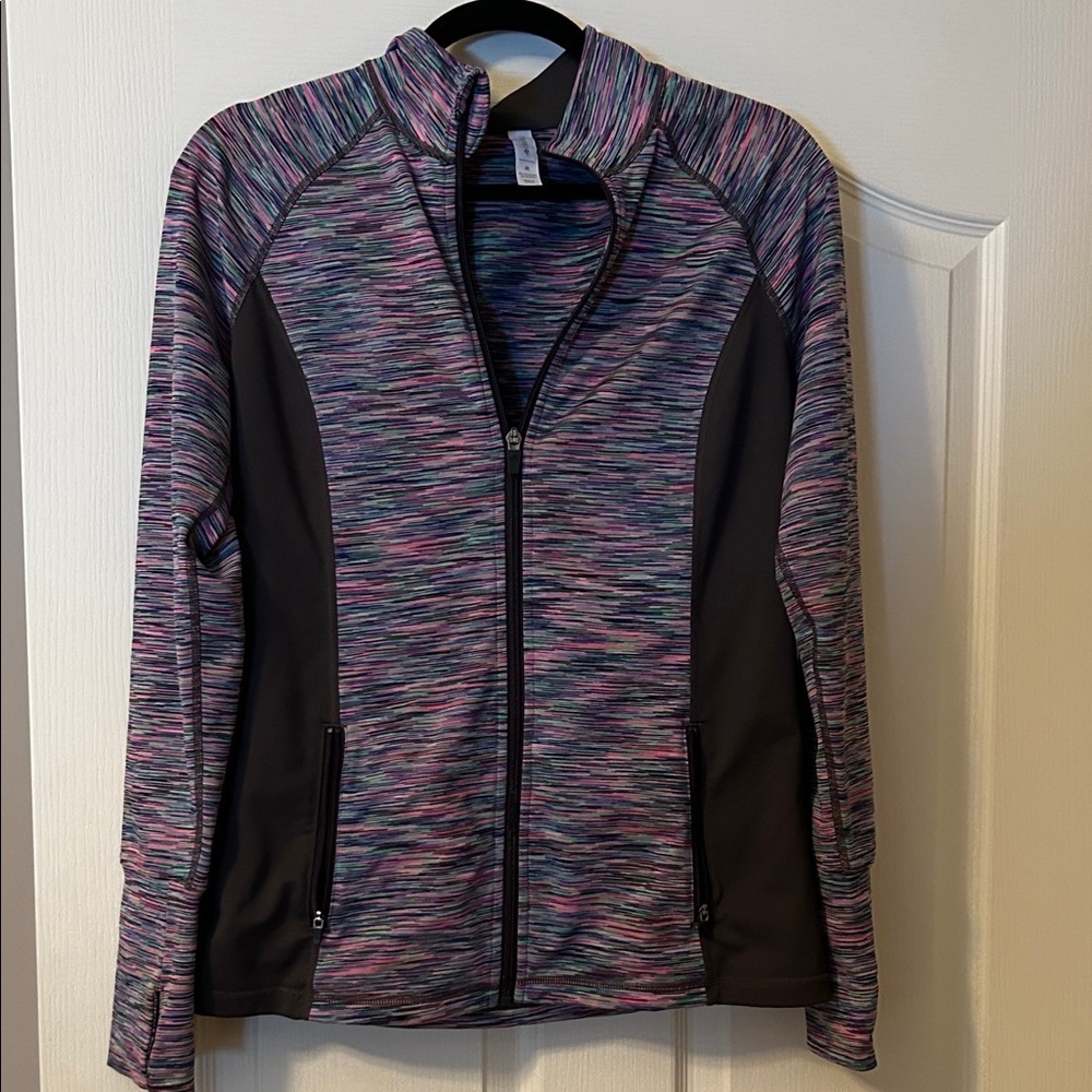 Ideology Women's Pink and Gray Zip-Up Jacket size medium